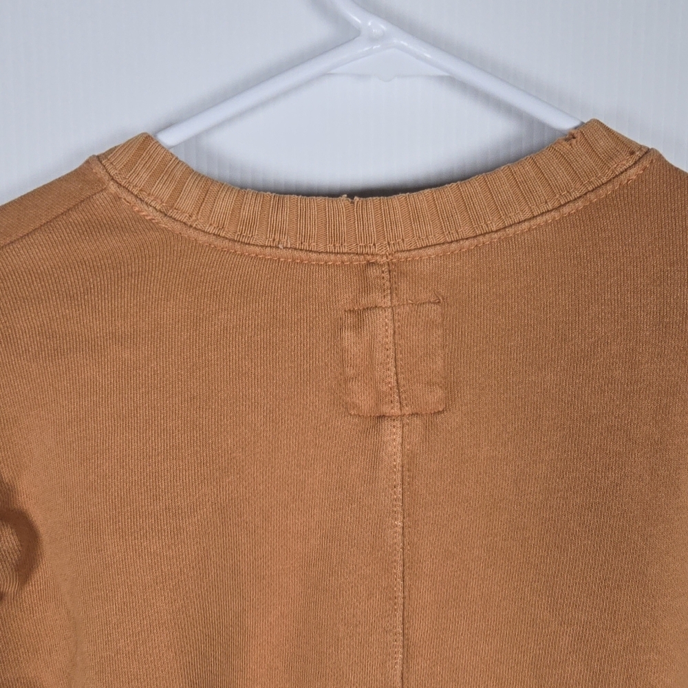 Aerie Down-To-Earth Oversized Sweatshirt In Burnt Orange Size XS Distressed - Picture 9 of 11